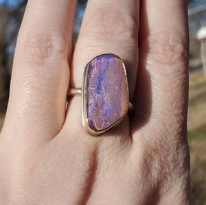 Jamie Joseph Opalized Wood 14k & Sterling Ring